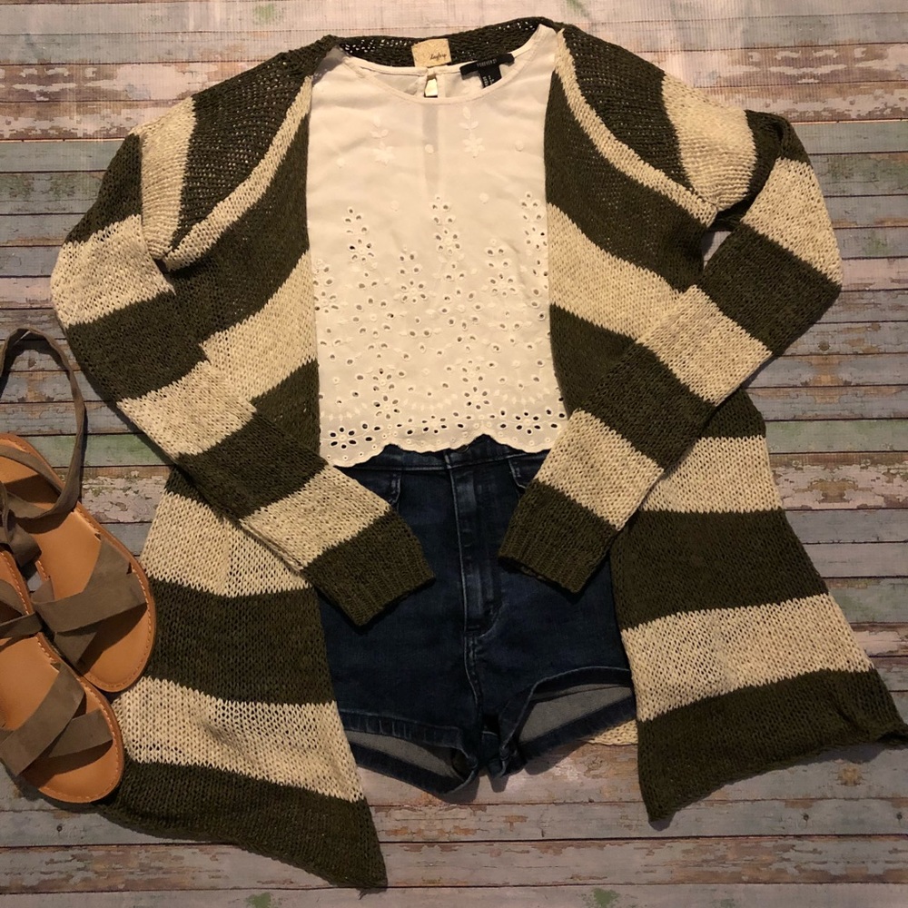 Green and Ivory Cardigan